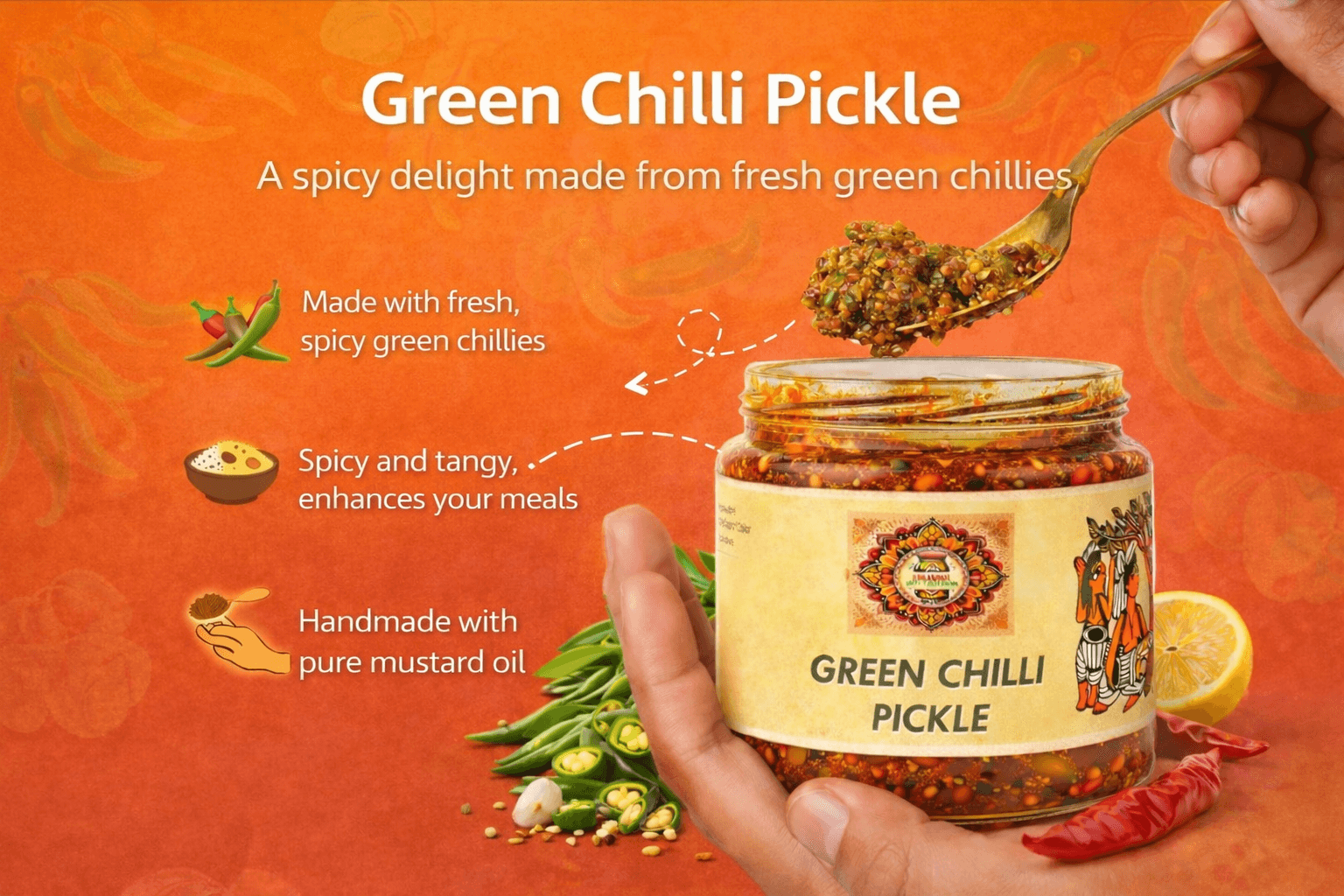 Green Chilli Pickle view 3
